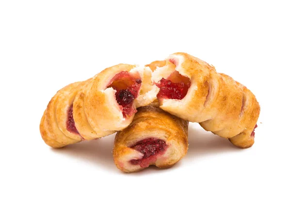 Puff pastry with jam isolated — Stock Photo, Image