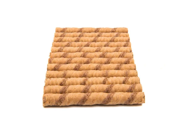 Wafer rolls med choklad isolerade — Stockfoto