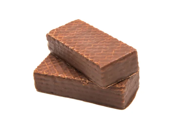 Choklad wafers isolerade — Stockfoto