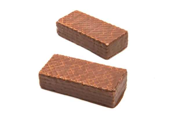 Choklad wafers isolerade — Stockfoto