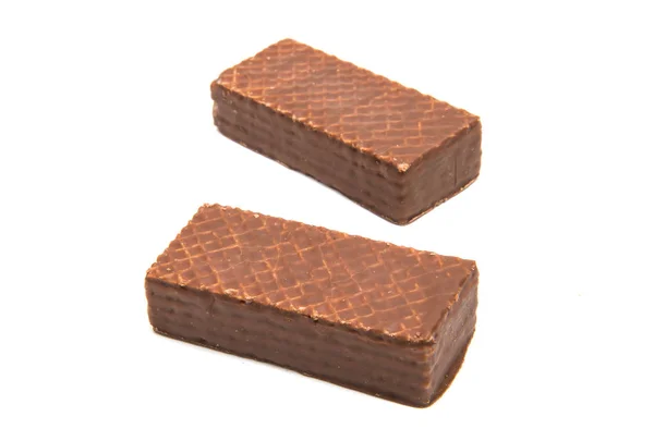 Choklad wafers isolerade — Stockfoto