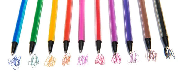 Set of colored pens isolated — Stock Photo, Image