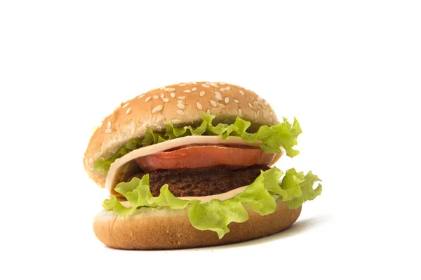 Amerikaanse cheeseburger geïsoleerd — Stockfoto