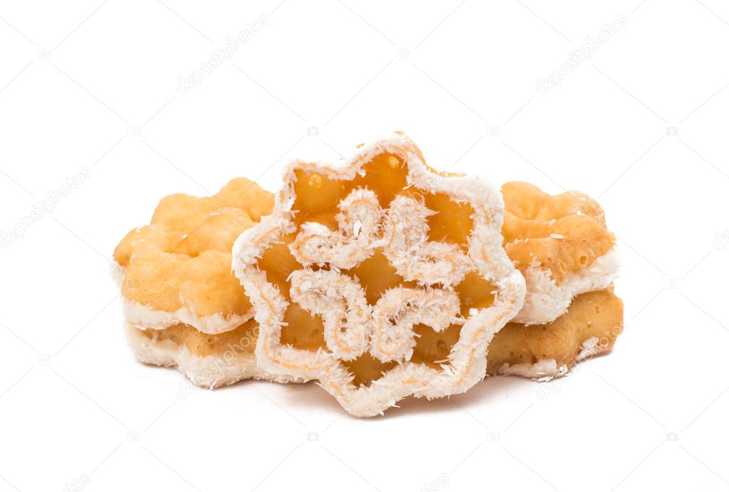 christmas biscuit snowflake isolated 