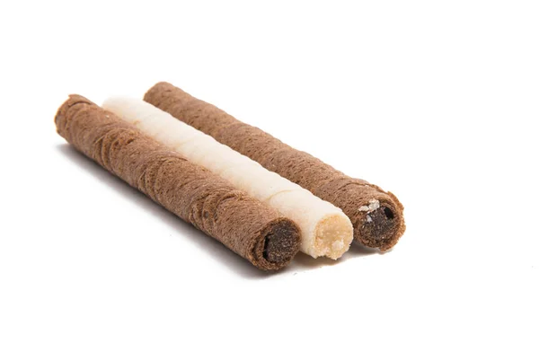 Rouleaux de chocolat gaufres — Photo