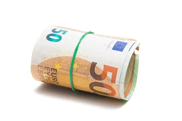 Notas de euro isoladas — Fotografia de Stock