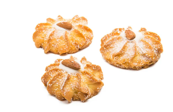 Cookies with almonds isolated — Stock Photo, Image
