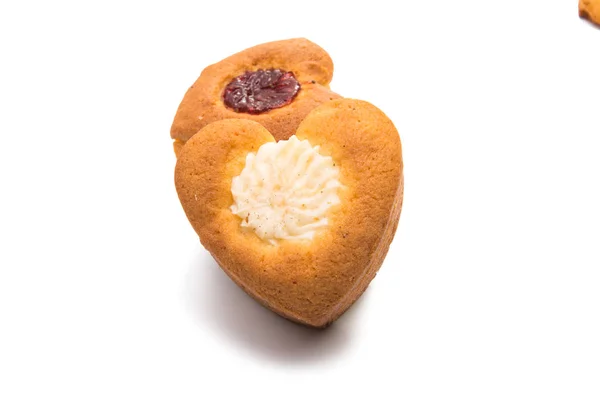 Biscuit heart isolated — Stock Photo, Image