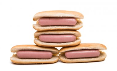 izole bir topuz sosis