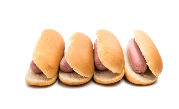 Sausage in a bun isolated — Stock Photo, Image