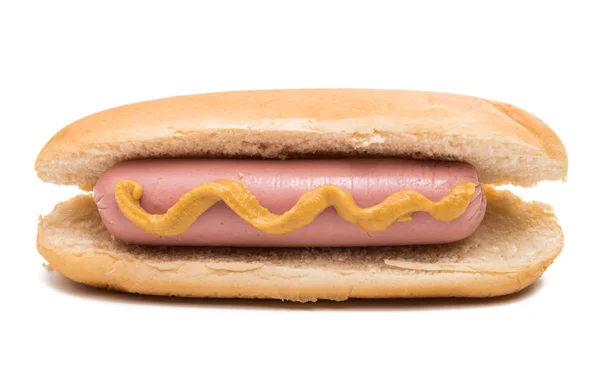 Sausage in a bun isolated — Stock Photo, Image