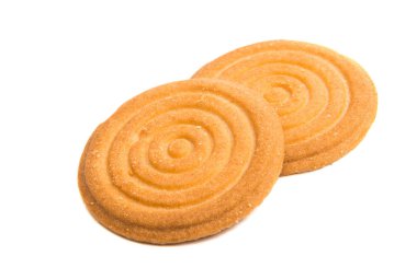 izole yuvarlak tereyağı kurabiye