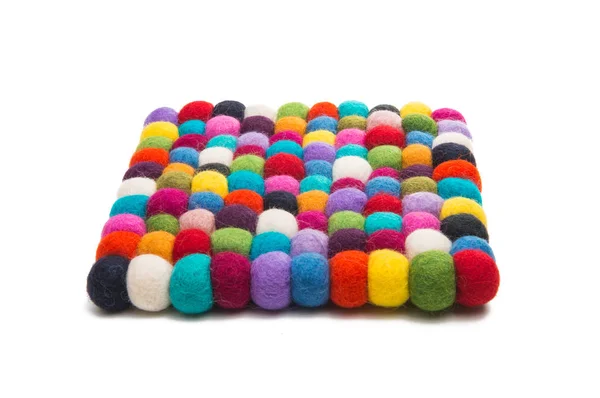 Colored felted balls — Stock Photo, Image