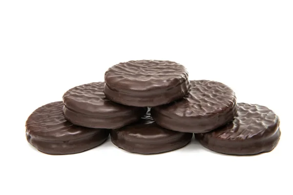 Biskuitsandwich mit Schokolade. — Stockfoto