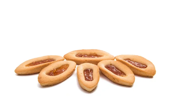 Galletas con mermelada aislada — Foto de Stock