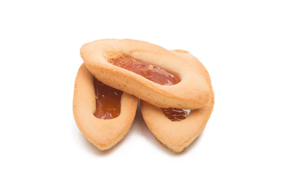 Biscotti con marmellata isolata — Foto Stock