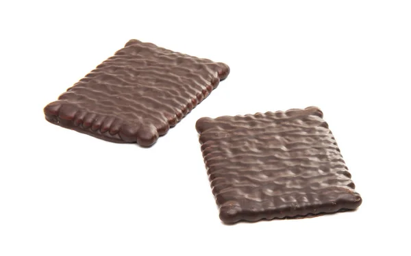 Cracker in chocolade glazuur geïsoleerd — Stockfoto