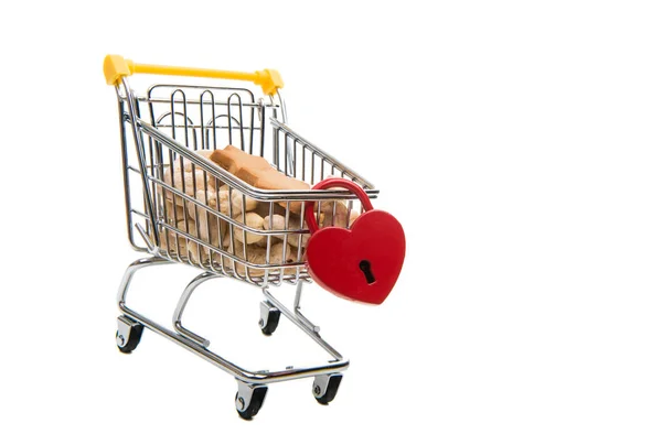 Shopping trolley isolated — Stock Photo, Image
