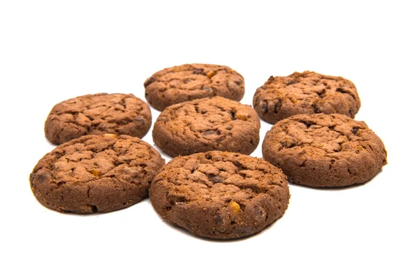 Biscotti con cioccolato isolato — Foto Stock