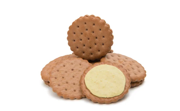 Biscoitos duplos isolados — Fotografia de Stock