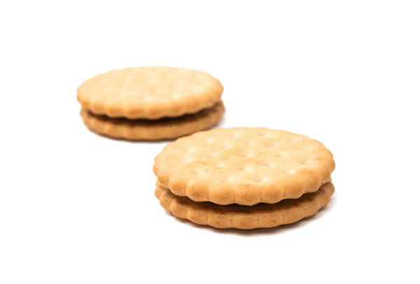 Dubbele biscuit sandwich geïsoleerd — Stockfoto