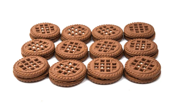 Sanduíche de biscoito duplo isolado — Fotografia de Stock