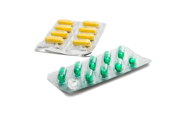 Embalagem de comprimidos isolados — Fotografia de Stock