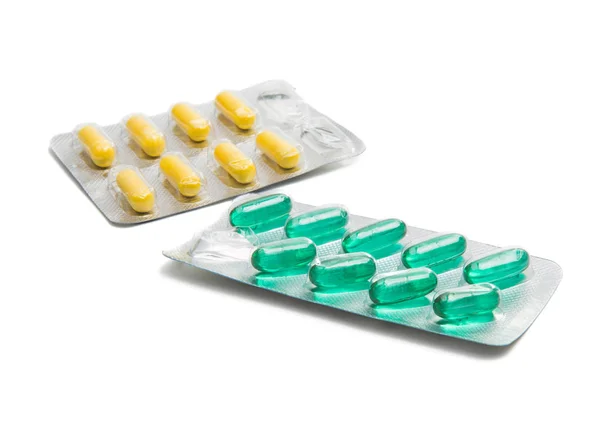 Embalagem de comprimidos isolados — Fotografia de Stock