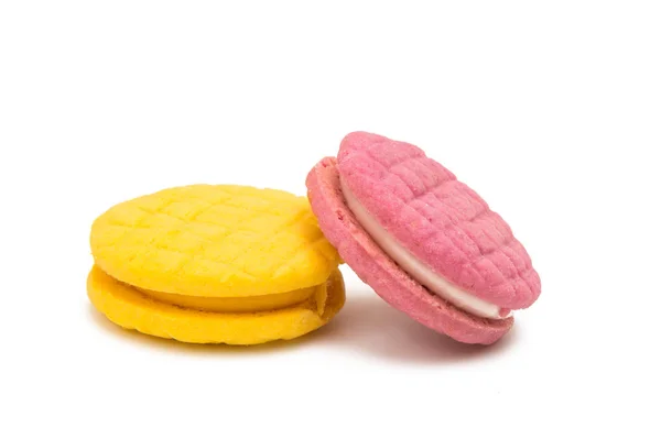 Sándwich de galletas de fruta aislado sobre fondo blanco — Foto de Stock