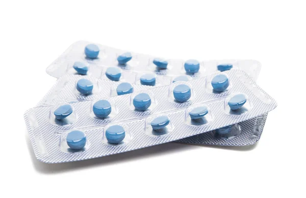 Förpackning Piller Isolerade Vit Bakgrund — Stockfoto