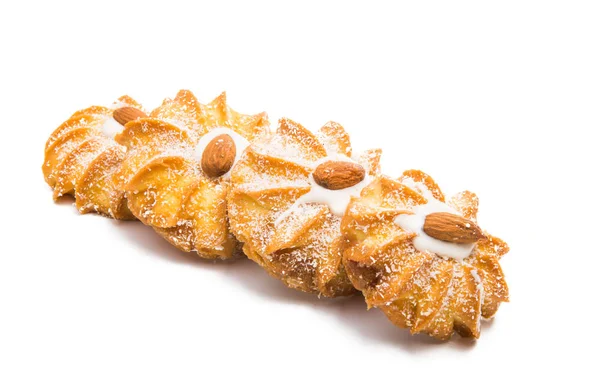 Biscuits with almonds isolated — Stock Photo, Image
