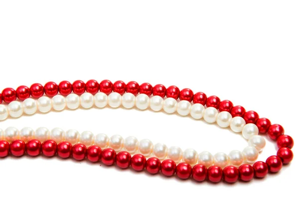 Perles Isolées Sur Fond Blanc — Photo