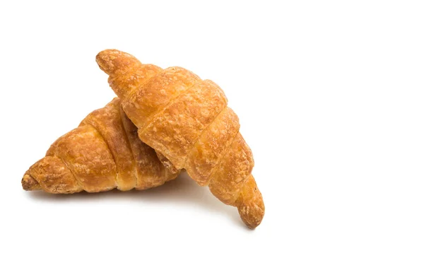 Croissant Izolované Bílém Pozadí — Stock fotografie