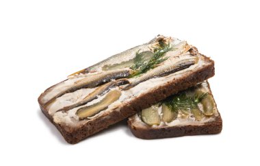 İzole hamsi ile sandviç 