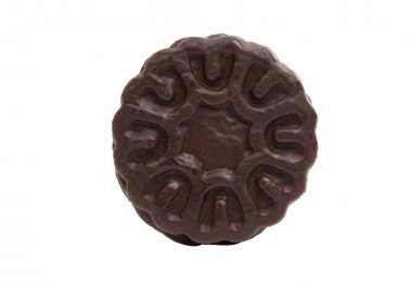 Çift Kişilik bisküvi izole bir çikolata sır 