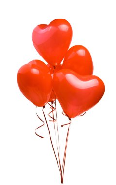 izole kalp kırmızı balonlar 