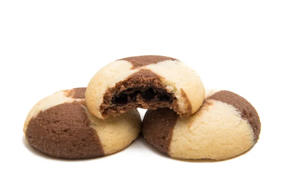 Gestreepte cookies geïsoleerd — Stockfoto