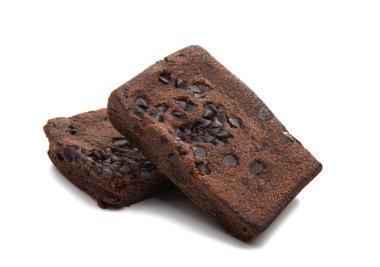 Çikolatalı Amerikan brownie izole 