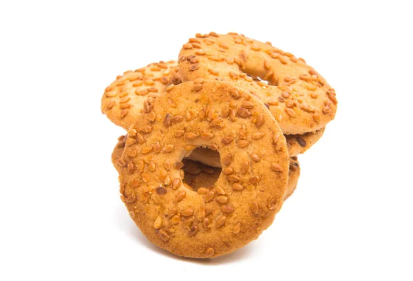 Biscoitos de gergelim isolados — Fotografia de Stock