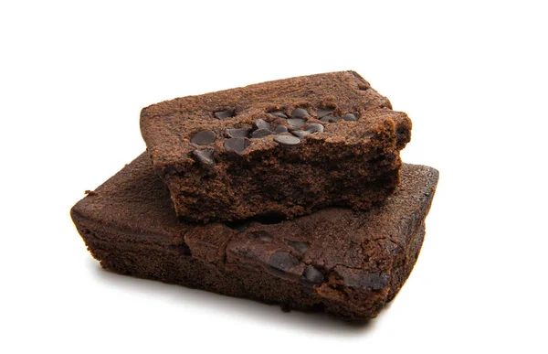 Csokoládé amerikai brownie elszigetelt — Stock Fotó