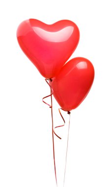 izole kalp kırmızı balonlar 