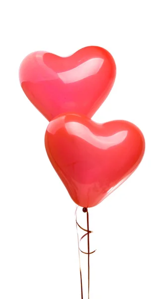 Red balloons hearts isolated — Stock Photo, Image