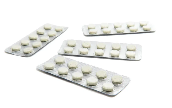Tabletki leku w nieużywanych blistrze — Zdjęcie stockowe