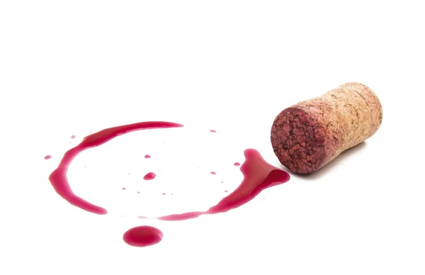 Tappo di vino con gocce di vino rosso — Foto Stock