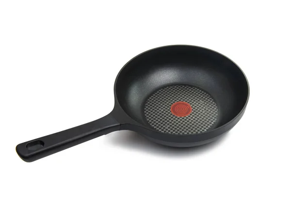 Frying pan with non-stick coating and heating sensor — Stock Photo, Image