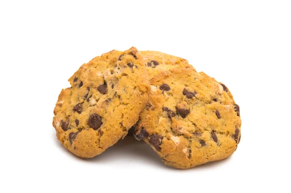 Biscoitos com nozes e chocolate isolado — Fotografia de Stock