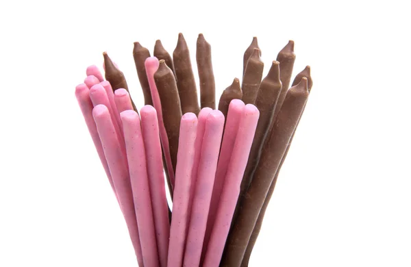Chocolate mergulhado biscoitos sticks — Fotografia de Stock