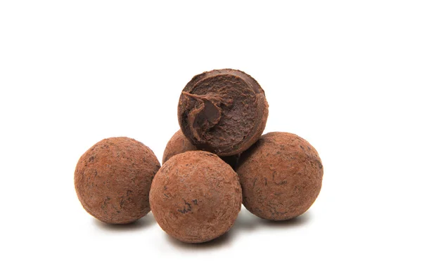 Cokelat truffles terisolasi — Stok Foto