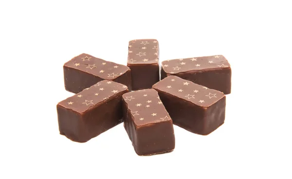 Boże Narodzenie czekoladowe cukierki na białym tle — Zdjęcie stockowe
