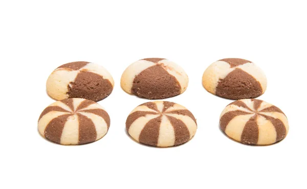 Смугасте печиво з шоколадом ізольоване — стокове фото